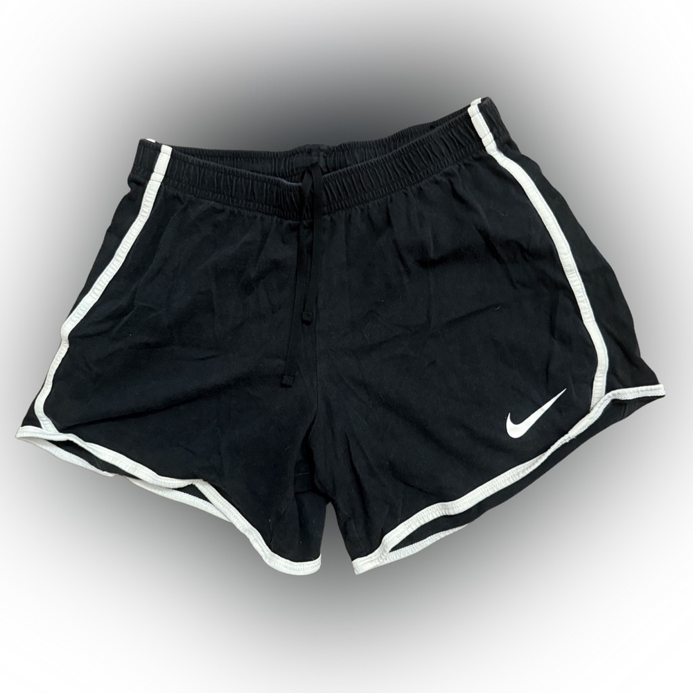 Nike Girls Soft Black Running Shorts with White Trim Size‎ X Large